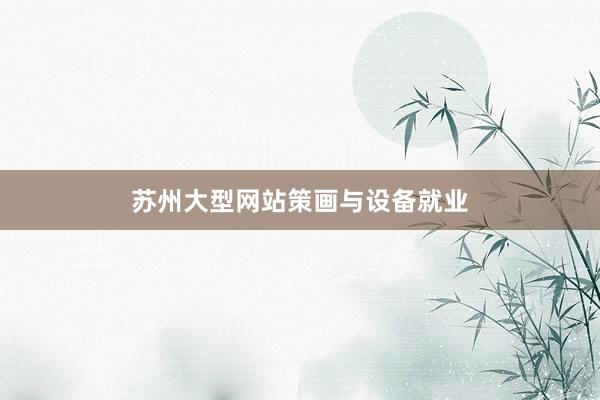 苏州大型网站策画与设备就业