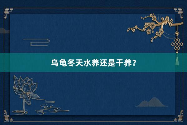乌龟冬天水养还是干养？