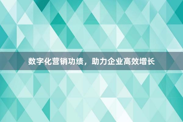 数字化营销功绩，助力企业高效增长